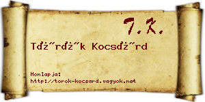 Török Kocsárd névjegykártya