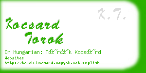 kocsard torok business card
